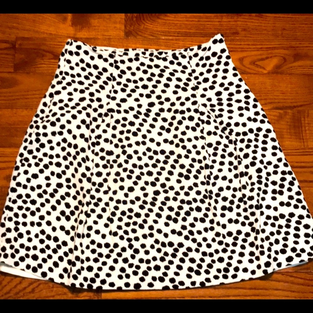 Loft Black & White polka dot skirt